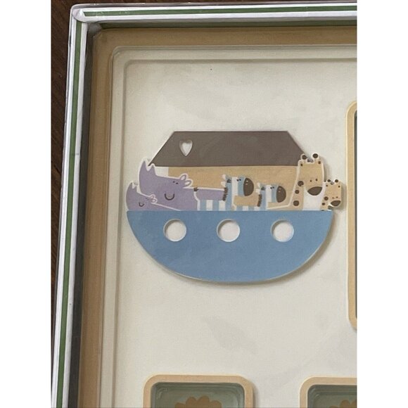 Cudlie! Childs First Year Photo Frame Boy Noahs Ark 13 Photo Insert Windows - Picture 2 of 13